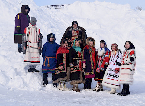 Students of the Taymyr College in traditional clothing of Nganasan, Nenets, Dolgan, Enets Peoples