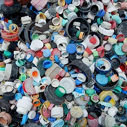 bottle caps, bags