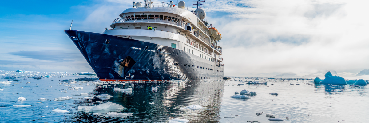 Ship sailing in the Arctic
